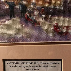 Vintage Needlework of “Victorian Christmas II by Thomas Kinkade”